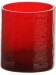 Ljuslykta röd -mörkröd, 6 cm hög, krackelerat glas