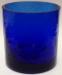 Ljuslykta blå - mörkblå, krackelerat glas
