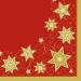 Pappersservett - Jul "Just Stars" Röd med guldstjärnor, 40x40 cm (i utvikt skick), 50 pack